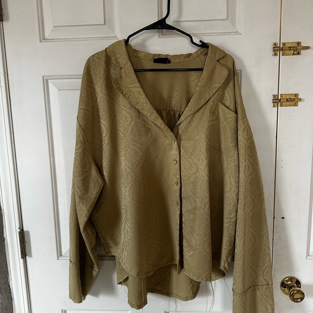 Chic Olive Green Blouse